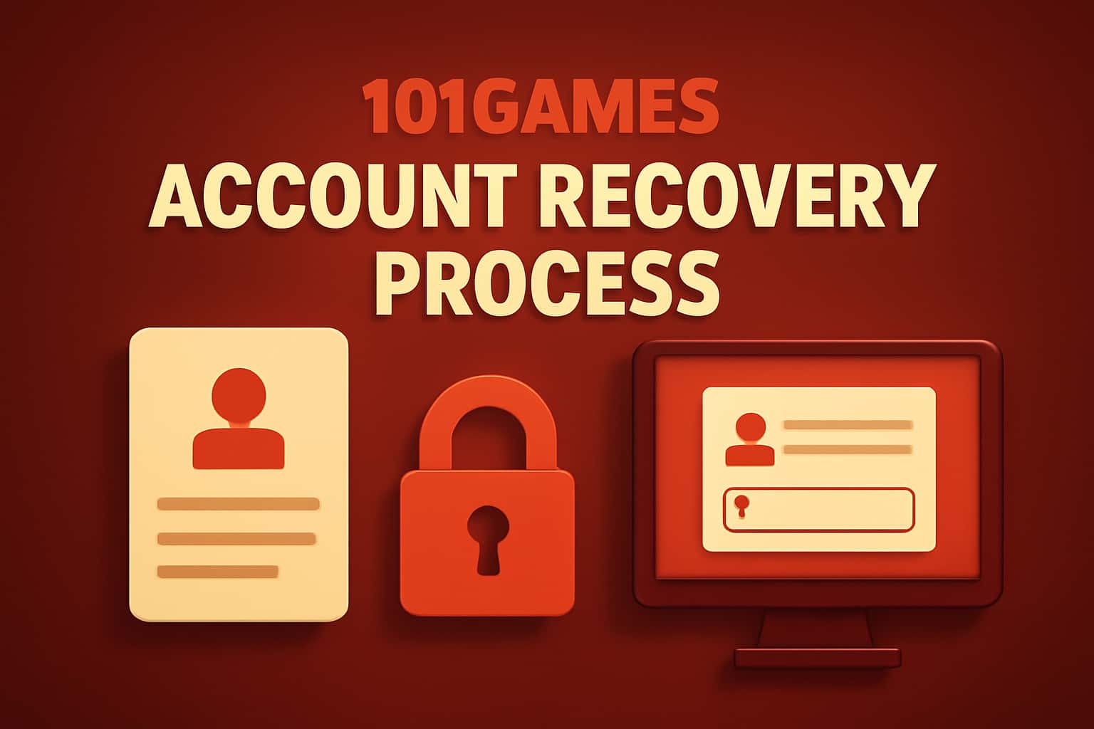 Informational graphic illustrating the 101Games Account Recovery Process.