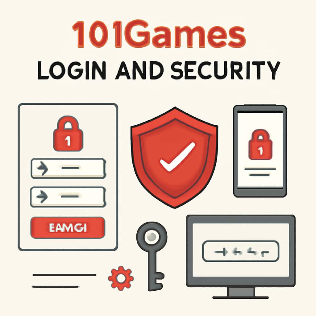 An educational diagram illustrating key aspects of 101Games Login and Security.