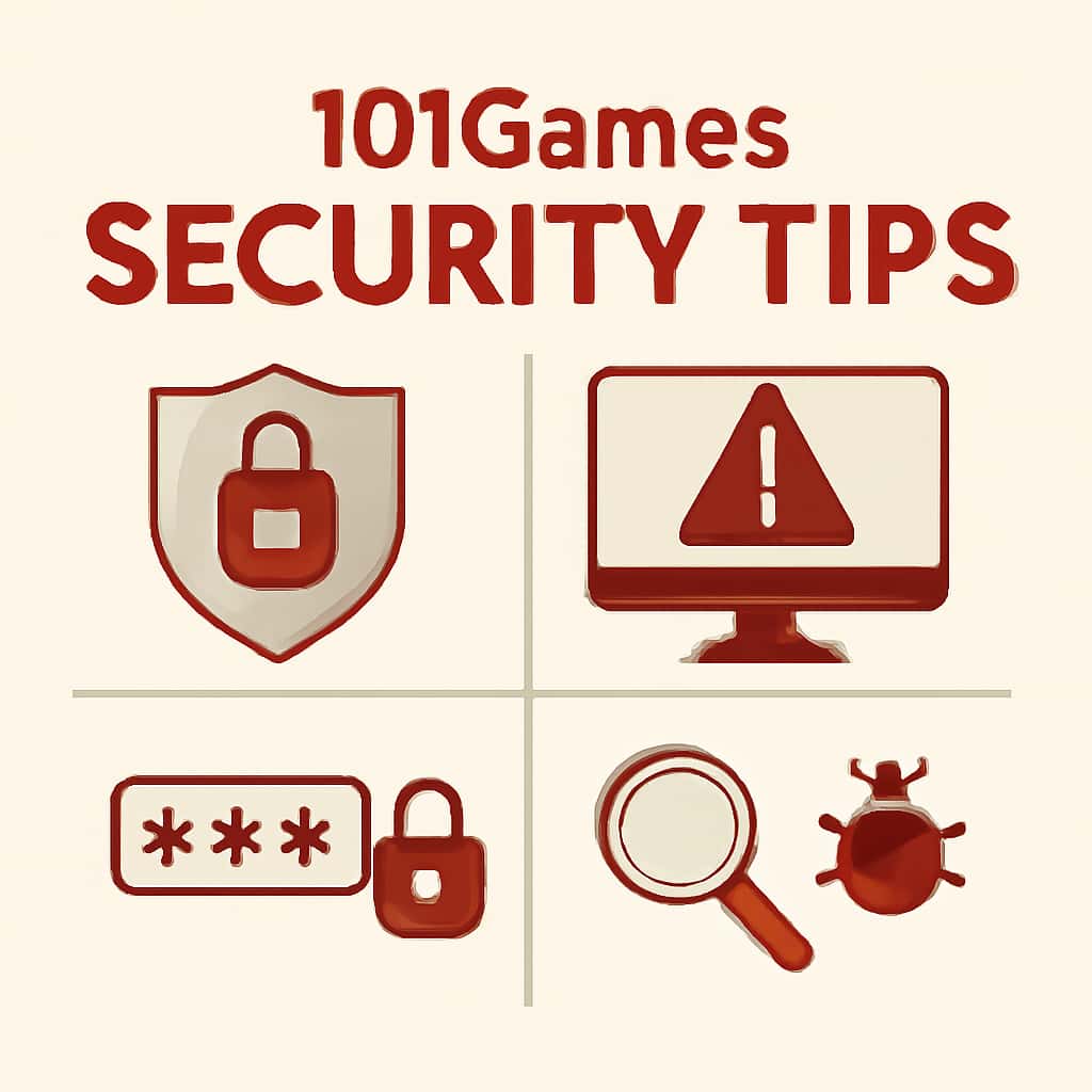 Diagram illustrating key concepts of 101Games Security Tips.