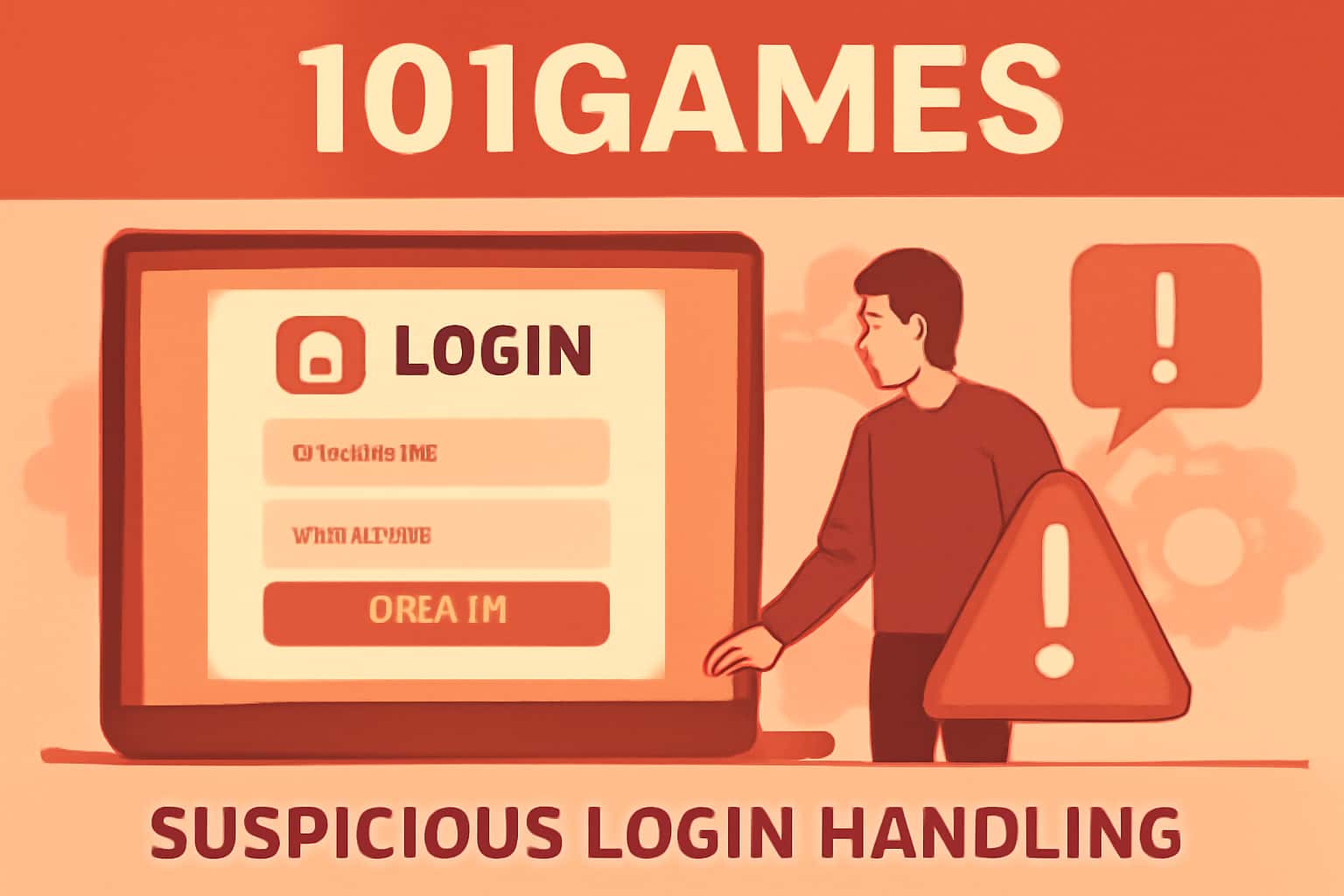 An informative visual representation regarding suspicious login handling for 101Games.
