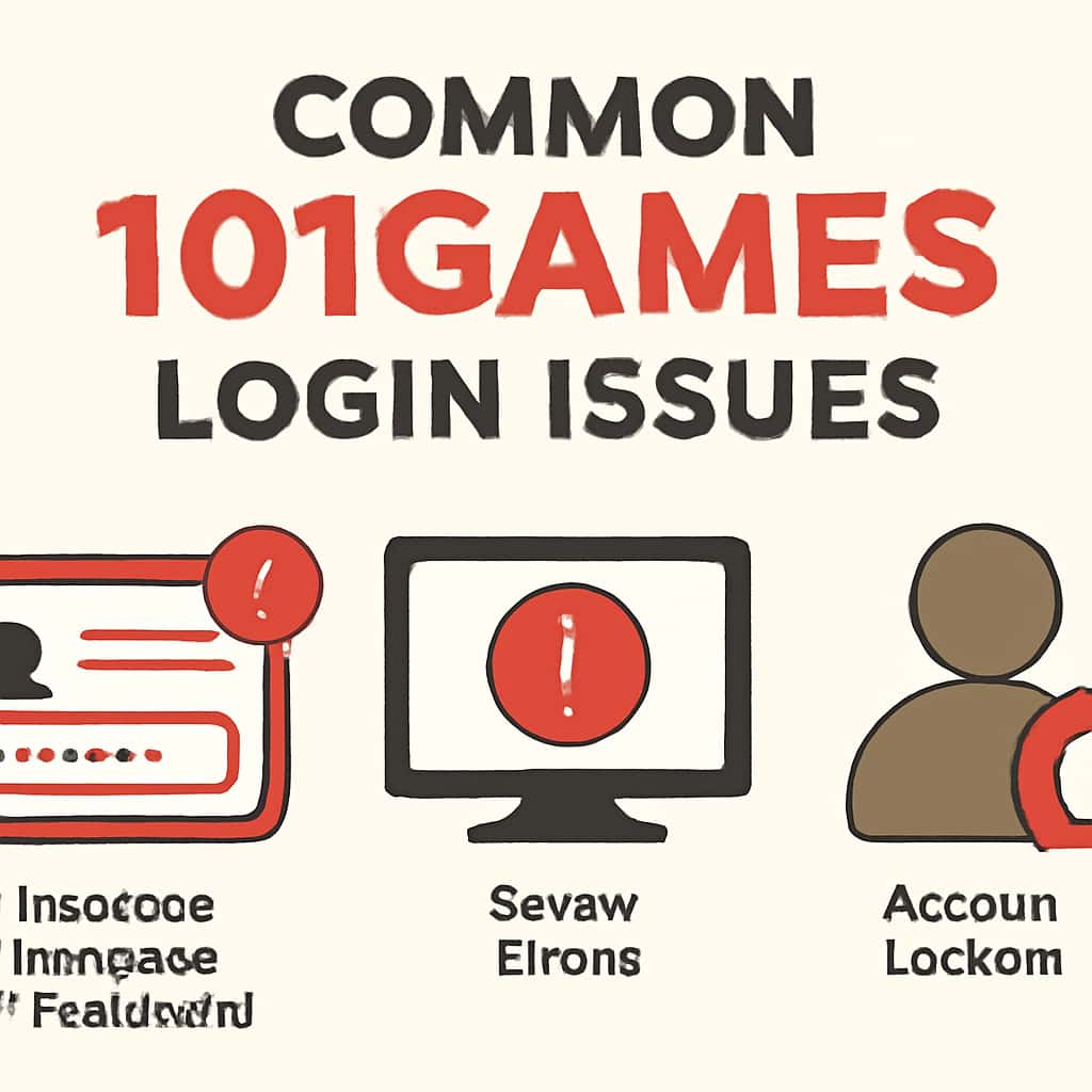 Diagram depicting Common 101Games Login Issues.