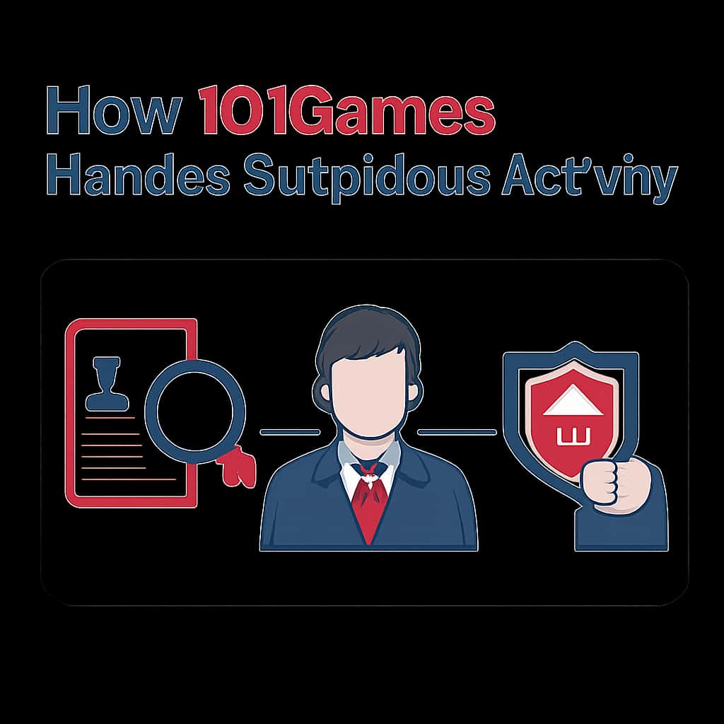 An informative diagram illustrating the management of suspicious activity at 101Games.