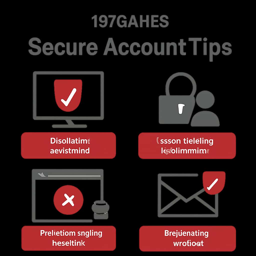 An educational diagram displaying key tips for securing a 101Games account.