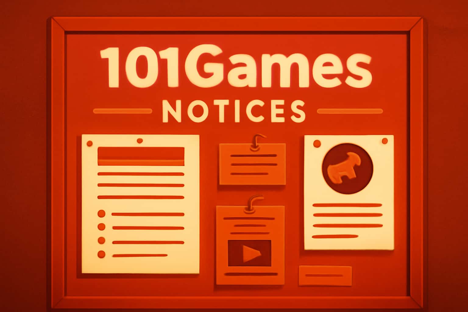 A high-quality graphic representation of the 101Games Notices page.